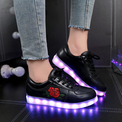 Led Slippers USB illuminated krasovki luminous sneakers glowing kids shoes children with light Sole sneakers for girls&amp;boys