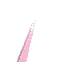 2pcs Stainless Steel Pink Straight + Bend Tweezer For Eyelash Extensions Nail Art Nippers for Picker Rhinestone Decoration Stickers