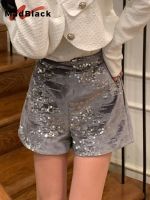 【CC】 MadBlack Glitter Sequin Shorts Women  39;s High-Waist Hot Pants Short T31004X