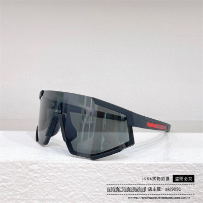 【Hot sales】P Home แว่นตากรอบใหญ่แว่นกันแดดขี่จักรยาน Xiaohongshu แว่นตาสกีแบบเดียวกันกระจกชิ้นเดียว SPS04W แว่นตากันแดด