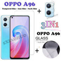 ฟิล์มกันรอยสำหรับ OPPO A96 A76 A95,ฟิล์มกระจกนิรภัย3 In 1คาร์บอนไฟเบอร์สำรอง + เลนส์กล้องสำหรับ OPPO A55 A94 A54ฟิล์มนิรภัย