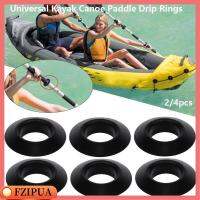 FZIPUA 2/4Pcs พลาสติก แพแคนู สีดำ อุปกรณ์พายเรือคายัค ส่วนขับเคลื่อนพาย การเปลี่ยนแหวนหยด Splash Guards