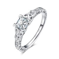 JewelryPalace 925 Sterling Silver Engagement Ring for Woman Celtic 5A CZ Simulated Diamond Ring