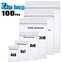 100pcs/pack Thick Clear Zip Lock Bags ziplock Food Package Storage Bag Small Jewelry Plastic Reclosable Poly Zip Bags Heavy-Duty Food Storage Dispense