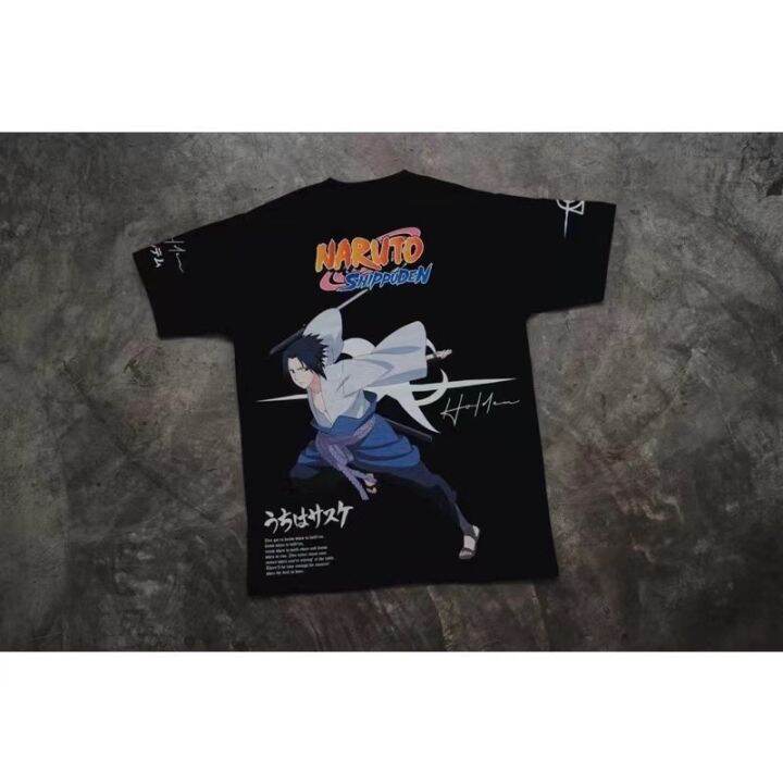 เสื้อยืดโอเวอร์ไซส์เสื้อยืดHOLDEM x Naruto ซาสึเกะS5XL Lazada.co.th