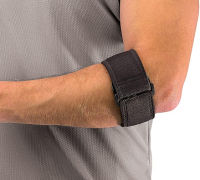 MUELLER Tennis Elbow Support with Gel Pad, Black, One Size Fits Most Black With Gel Pad