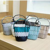 -gh230522g In October of 2023 the three curtilage the new diamond lattice basket national wind bucket bag color matching one shoulder portable shopping bag