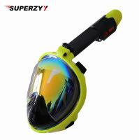 หน้ากากดำน้ำตื้นหน้ากากดำน้ำใต้น้ำ Scuba AntiFog 180องศา Wide View Full Face หน้ากากดำน้ำ Snorkel Set หน้ากากดำน้ำ