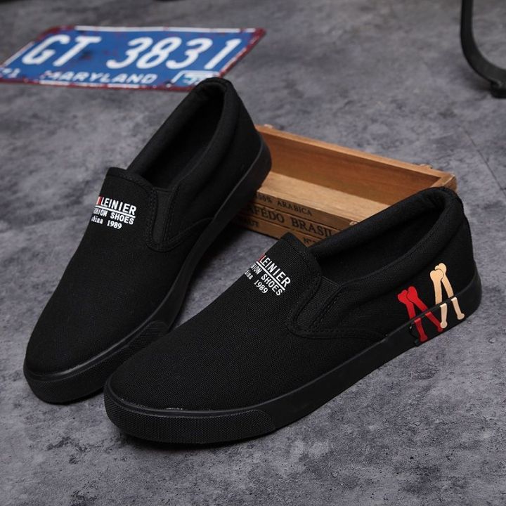 ready-spring-and-summer-mens-casual-shoes-mens-korean-style-trendy-student-skate-shoes-lazy-shoes-slip-on-large-size-canvas-shoes-men