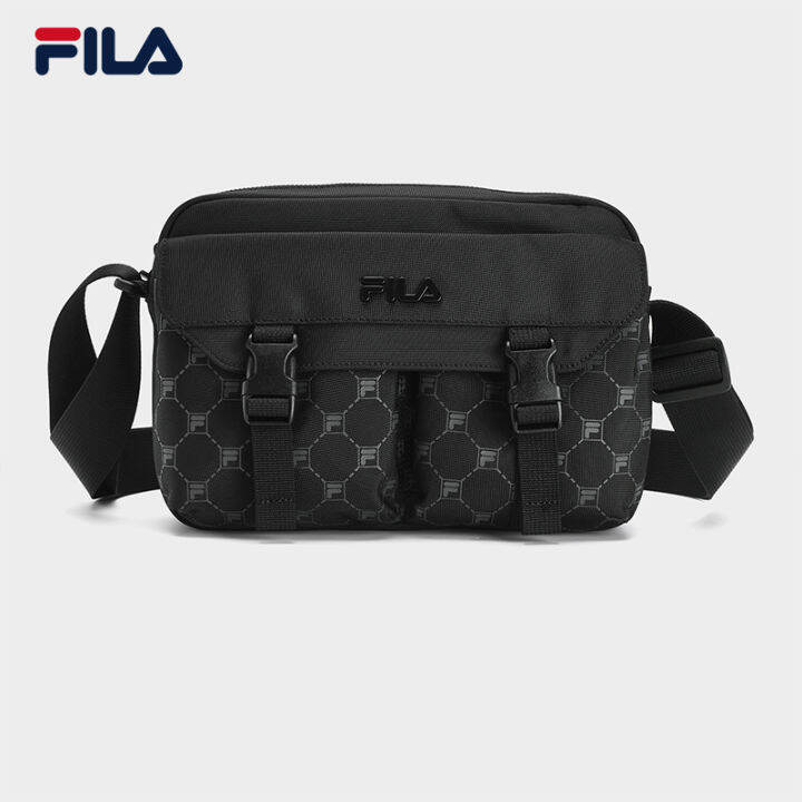 FILA CORE Men's WHITE LINE HERITAGE Crossbody Bag in Black Lazada