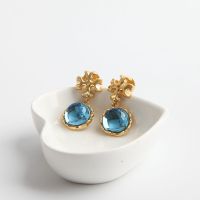 Earring Accessories Antique Gold Sapphire Crystal Lady S Temperament Earrings