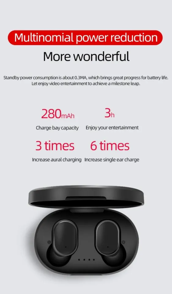 ROBOTSKY TWS Earphone True Wireless Bluetooth with Charging Dock