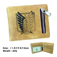 Jiyuu No Tsubasa Attack On Titan Men S Women S Purse Cartoon Wallets Bifold Anime Zipper PU Wallet A Wallet Card Holder