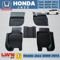 ผ้ายางปูพื้นรถเข้ารูปเกรด Premium HONDA JAZZ (ทุกรุ่น) เข้าชุด ขอบยกสูงกันน้ำหก มีรับประกันทุกชิ้น สามารถยกทำความสะอาดง่าย