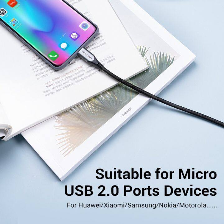 1-year-warranty-vention-micro-usb-cable-android-charger-1m-2a-usb-2-0-fast-charging-data-sync-cord