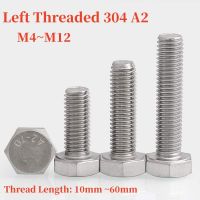 M4 M12 Left Threaded External Hex Head Screws 304 A2 Stainless Steel Reverse Thread Left Tooth Outer Hex Head Bolts