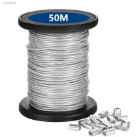 ▧┋ 1.5/2/3mmx50m Stainless Steel Wire Rope Resistant Strong Line PVC Coated Flexible Clothesline Kit