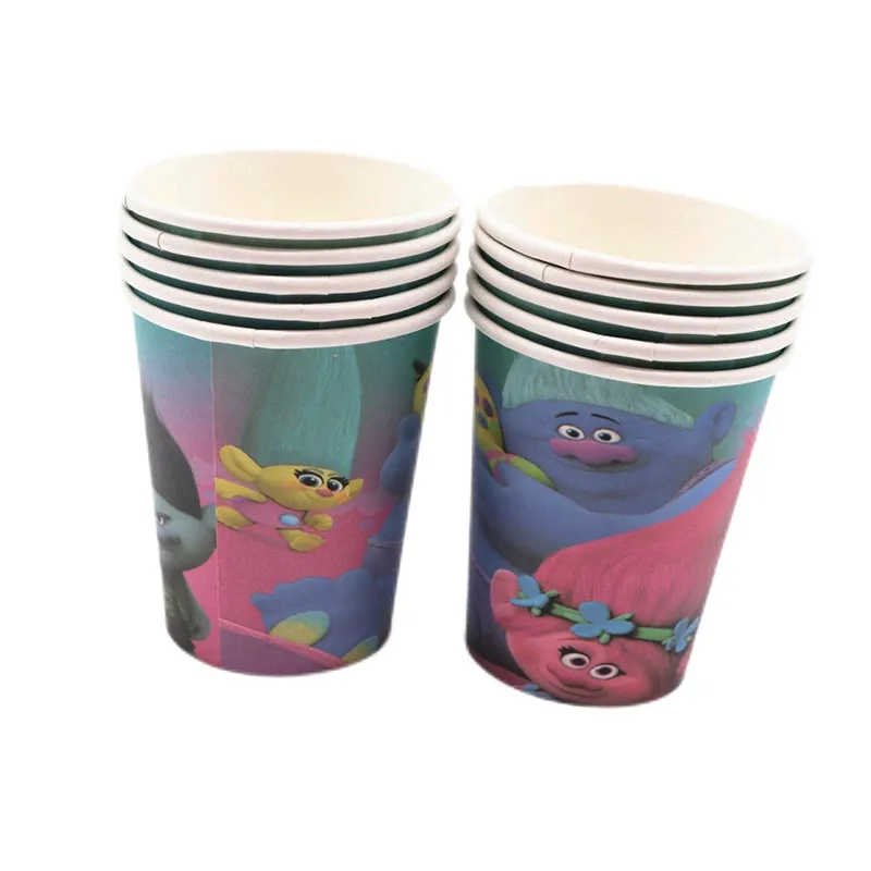 Party Tableware）Cartoon Trolls Theme Kids Birthday Party Supplies