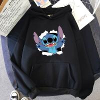 Kawaii Stitch Cartoon Funny Sweatshirt Disney Comics Print Hoodie Men Fleece Warm Soft Streetwear Casual Fashion Hooded Male Size Xxs-4Xl