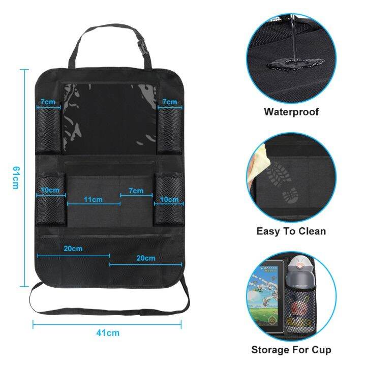 powstation-กระเป๋าพนักพิงรถยนต์-กระเป๋าตาข่ายเก็บของเบาะรถยนต์มีที่วางแท็บเล็ตหน้าจอสัมผัสกระเป๋าเดินทางอะไหล่รถยนต์