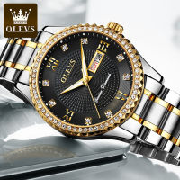 OLEVS Business Men Wristwatches Japan CITIZEN Miyota Quartz Movement Golden Diamond-Encrusted Luxury Watches For Men 40Mm Dial