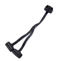 Dual Female Y Splitter Elbow 16Pin OBD 2 Extender ODB OBD2 Cable 16 Pin Male To Female Flat Noodle OBD2 Extension Cable