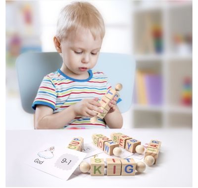 พร้อมส่ง!! รูบิคไม้ การ์ดคำศัพท์ภาษาอังกฤษ ของเล่นแนว Montessori