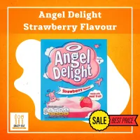 Angel Delight Strawberry Flavour 59g แองเจิล ดีไลท์ ผงทำขนมหวานรสสตรอวเบอร์รี 59 กรัม เก็บปลายทางได้