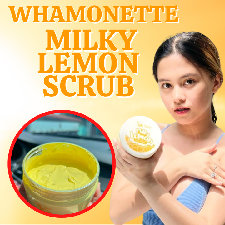 Milky Lemon Body Scrub by with Alpha Arbutin Whitens