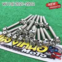 น็อตแคร้งเครื่อง Wave110i (2021-2022) 20ตัว ซ้าย-ขวา สีเลส