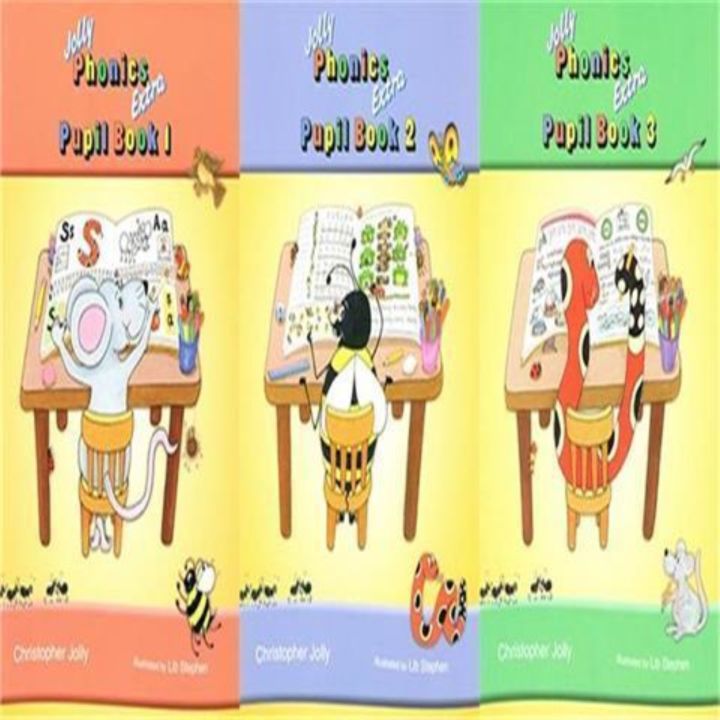 คาถาธรรมชาติเด็กภาษาอังกฤษตรัสรู้-jolly-phonics-นักเรียนหนังสือ1-3เต็มสีหนังสือ