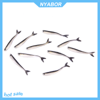 NYABOR 10pcs 80mm Soft Fishing Lure minnow น้ำเค็มน้ำจืดหนอนประดิษฐ์