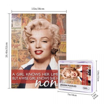 Marilyn Monroe Wooden Jigsaw Puzzle 500 Pieces Educational Toy Painting Art Decor Decompression toys 500pcs