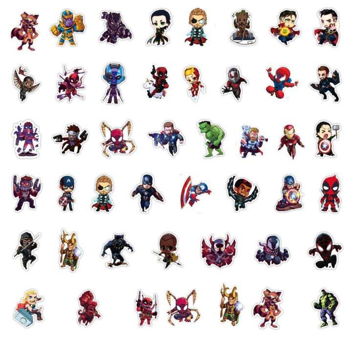 marvel-the-avengers-cute-super-hero-cartoon-stickers-graffiti-decals-laptop-car-bike-toy-sticker-for-kids