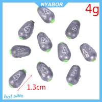 NYABOR 10pcs ตะกั่วน้ำหนักปลานำ Sinker แม่พิมพ์รูปกลางผ่านตะกั่วแยกถอดออกได้