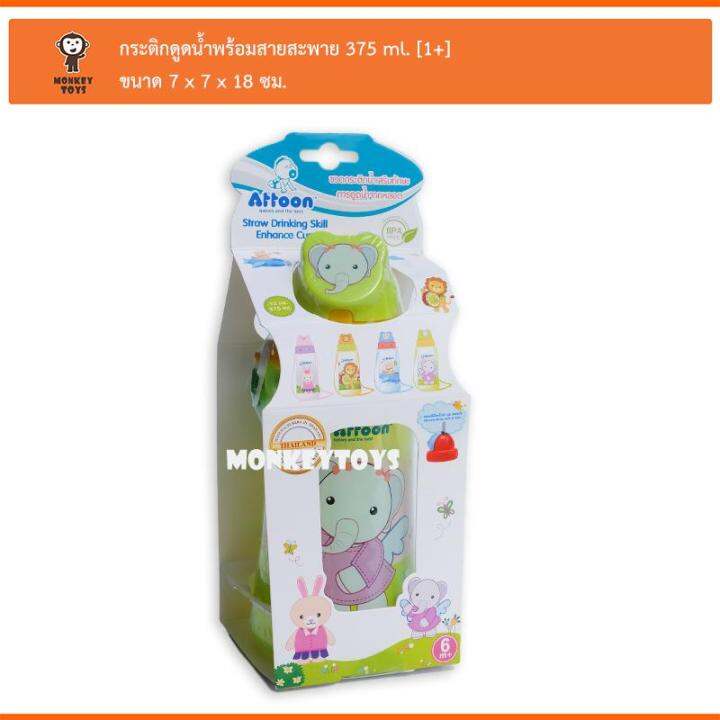 monkeytoys-ขวดกระติกน้ำเสริมทักษะการดูดน้ำจากหลอด-111110