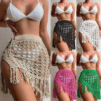 China Manufacturer 5colors Plus Size Knitted Womens Hem Skirt Crochet Swimsuit Bikini Cover Up