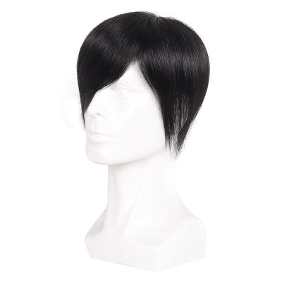 มนุษย์ผมมนุษย์วิกผมมนุษย์หัวล้านป้องกันผมหงอกโดยใช้กาว100% human hair mens wig bald wig dov