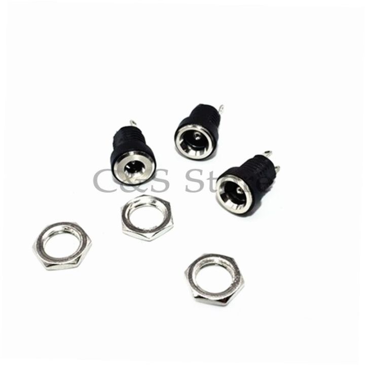 10pcs-dc-022b-for-dc-power-supply-jack-socket-female-panel-mount-connector-5-5-mm-x-2-1mm-5-5x2-5mm-3-5x1-35mm-dc022b-wires-leads-adapters