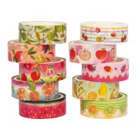 NEW 10PCS Cartoon Fruit Paper Tape Stickers DIY Cute Hand Account Material Paper Decoration Tapes Scrapbooking Materials Label Maker Tape