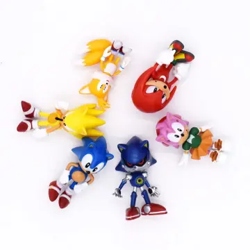 Sonic Figurines Décorations de Gâteau, 6 Pièces Sonic Figurines