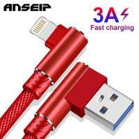 สาย USB ANSEIP สำหรับ14 13 12 11 Pro Max Xs X 6 7 8 Plus 3A สายชาร์จสำหรับอย่างรวดเร็วสาย USB R สายดาต้า USB