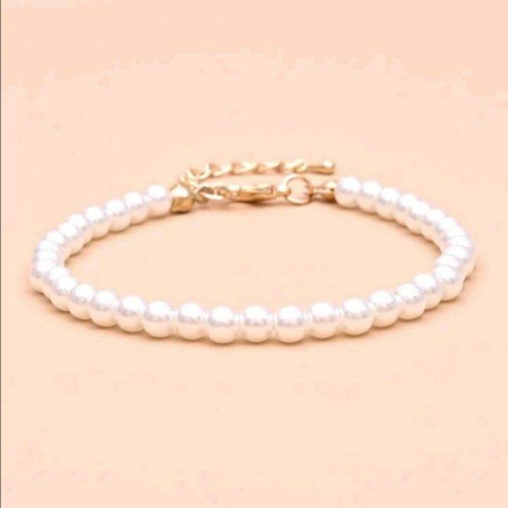 พร้อมส่ง-สร้อยข้อมือ-ไข่มุก-ลูกปัด-แบบมินิมอล