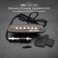 Skysonic Passive Acoustic Guitar Sound Hole Pickup Humbucker A-810เสียงที่ชัดเจนพร้อมโทนเสียงและการควบคุมระดับเสียงผิวไม้ธรรมชาติ