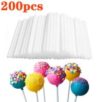 200pcs Plastic Lollipop Stick Safe White DIY Kitchen Baking Accessories Mold Cake Chocolate Sugar Candy Lollypop Baking Tools