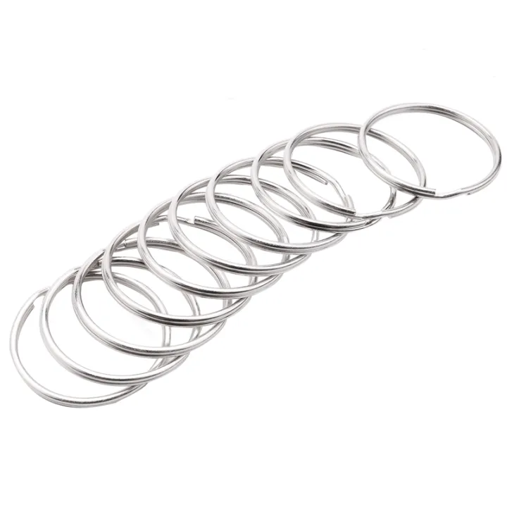 10X Quality 50Mm Keyring Split Ring Set Heavy Duty Large Nickel Key