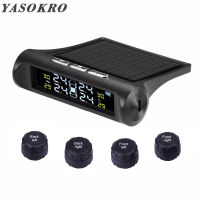 YASOKO TPMS ยางรถยนต์ความดันปลุกการตรวจสอบระบบจอแสดงผล LCD 4เซ็นเซอร์ภายนอกอุณหภูมิและความดันการตรวจสอบพลังงานแสงอาทิตย์