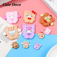 【 Cute Deco】Lovely Pajama Pink Cat (10 Types) Pajamas Lemon Dog / Pajama Dog Charm Button Deco/ Cute Jibbitz Croc Shoes Diy / Charm Resin Material For DIY