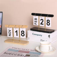 INS Style Calendar Office Ornament Daily Scheduler Planner Wooden Flip Calendar Home Office Planner