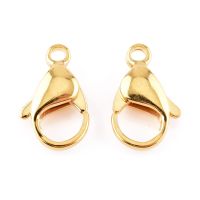 5pc  304 Stainless Steel Lobster Claw Clasps Parrot Trigger Clasps Real 24K Gold Plated 17x10.5x5mm Hole: 2.2mm
